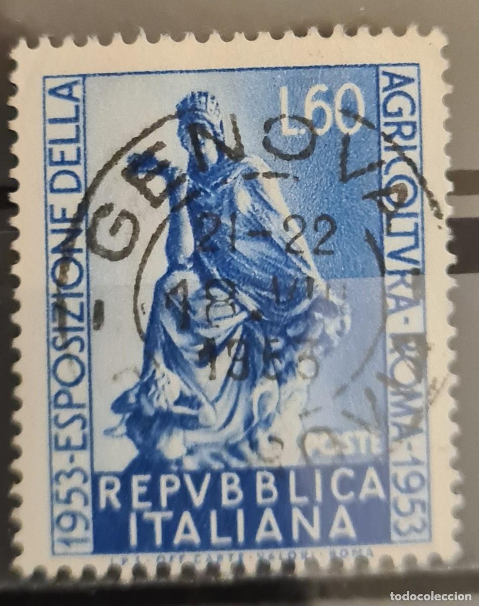 Sellos: Sello usado de Italia 1953: Exposici&oacute;n de Agricultura de Roma