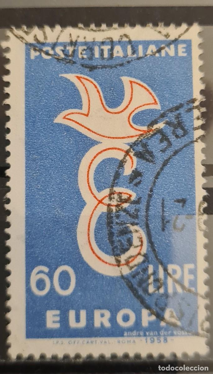 Sellos: Sello usado de Italia 1958: Europa