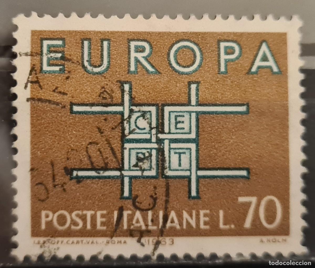 Sellos: Sello usado de Italia 1963: Europa