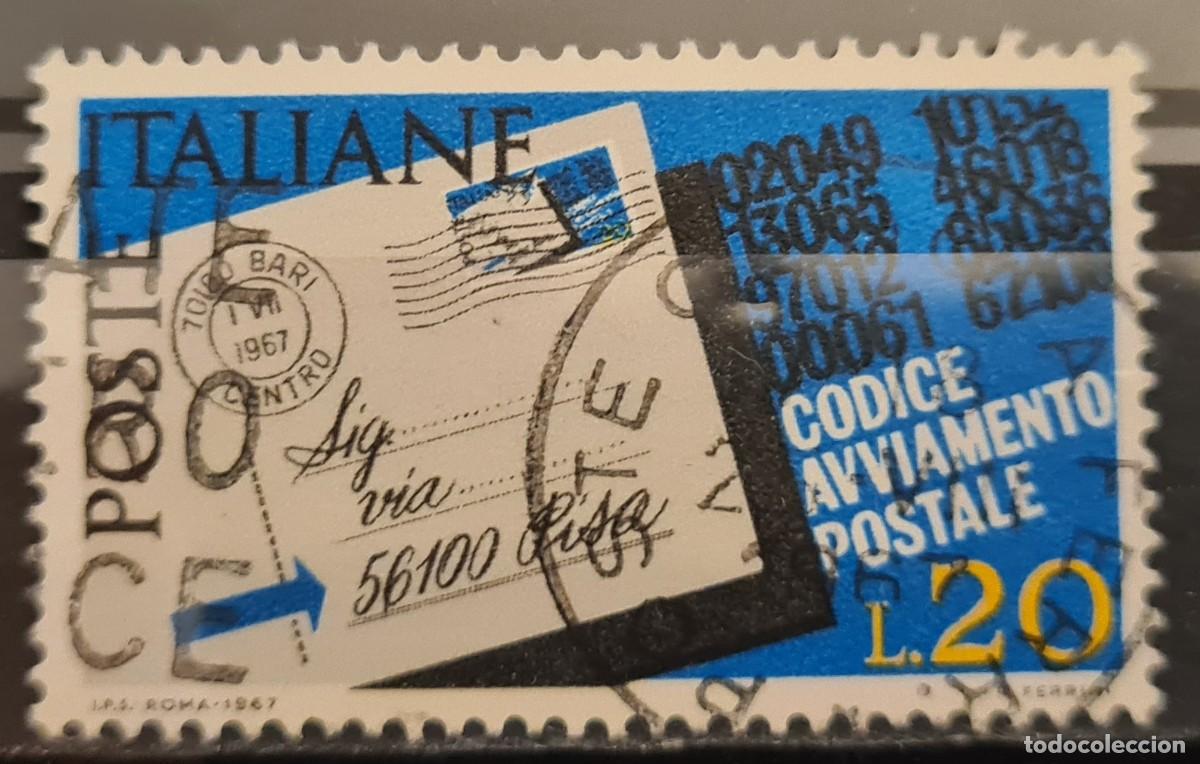 Sellos: Sello usado de Italia 1967-69: C&oacute;digos postales