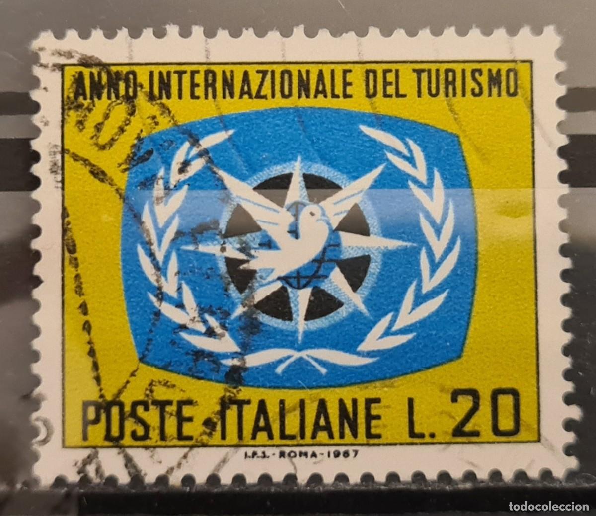 Sellos: Sello usado de Italia 1967: A&ntilde;o Internacional del Turismo
