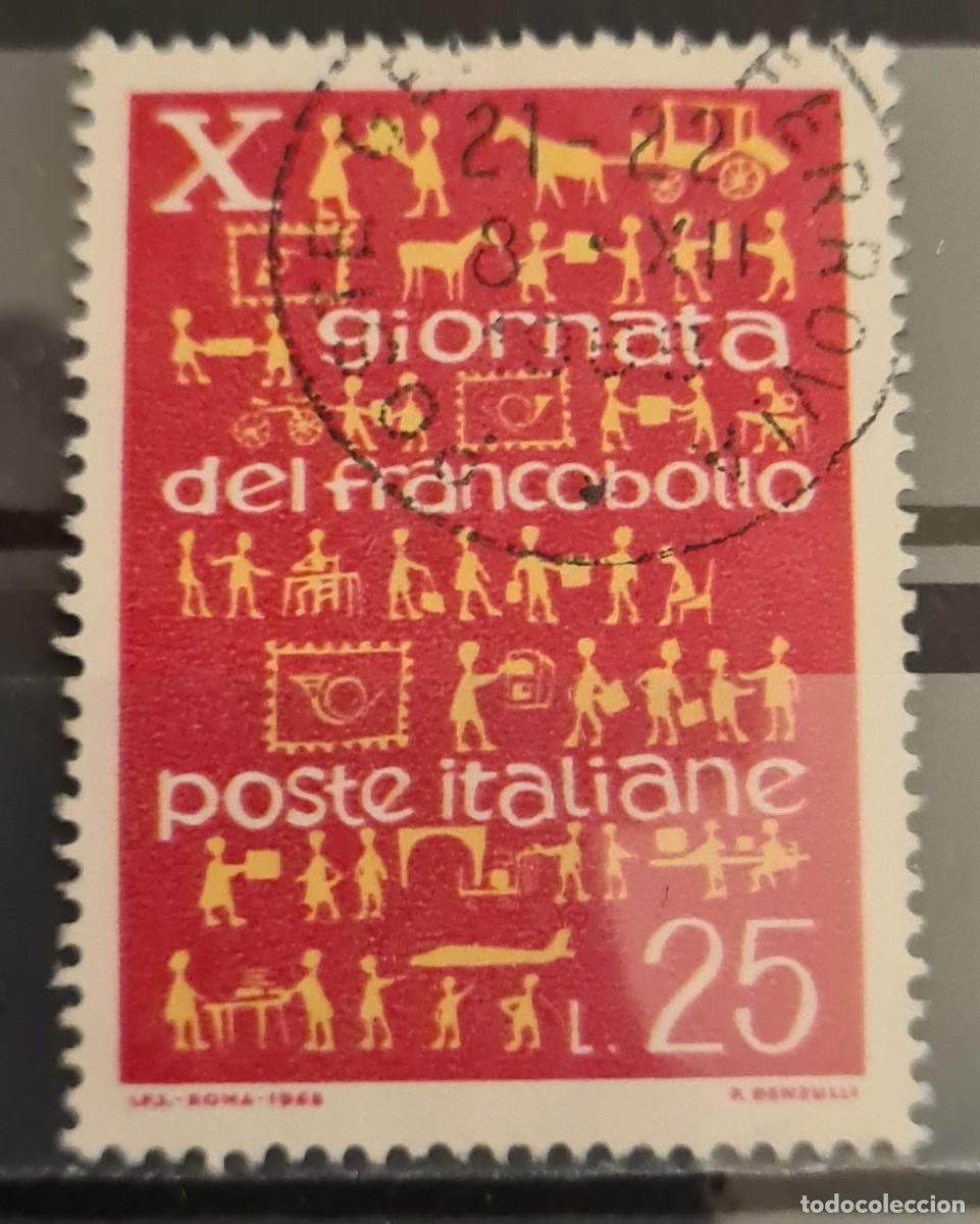 Sellos: Sello usado de Italia 1968: D&iacute;a del sello