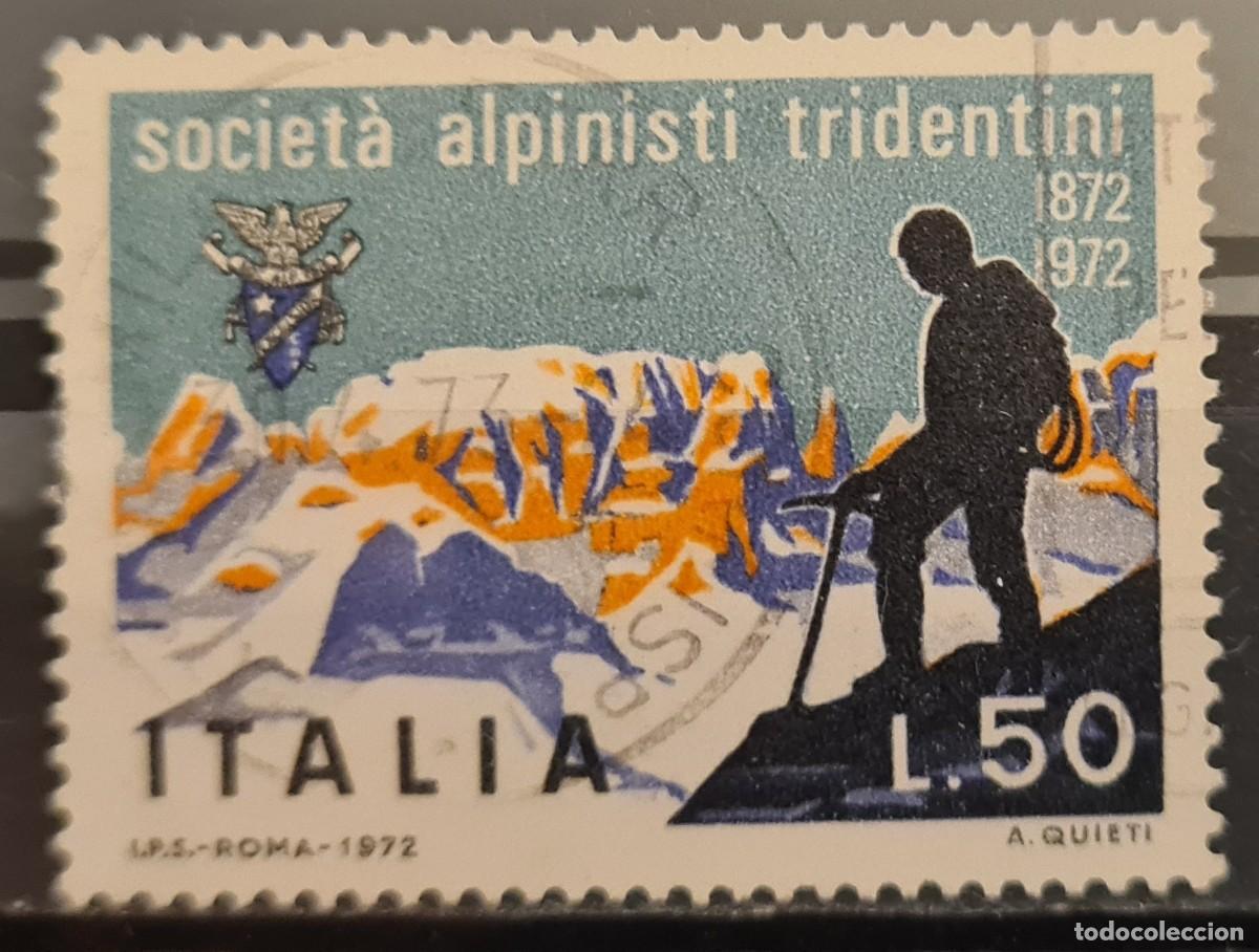 Sellos: Sello usado de Italia 1972: Centenario de la Fundaci&oacute;n de la Sociedad de Alpinistas Tridentinos