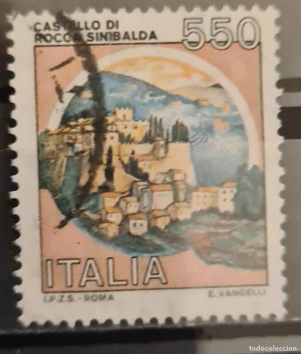 Sellos: Sello usado de Italia 1984. Castillos (V): Fortaleza de Sinibalda