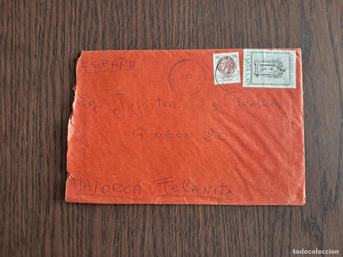 Sellos: sobre, carta circulada con sellos de Italia, a&ntilde;os 70. radioaficionado.