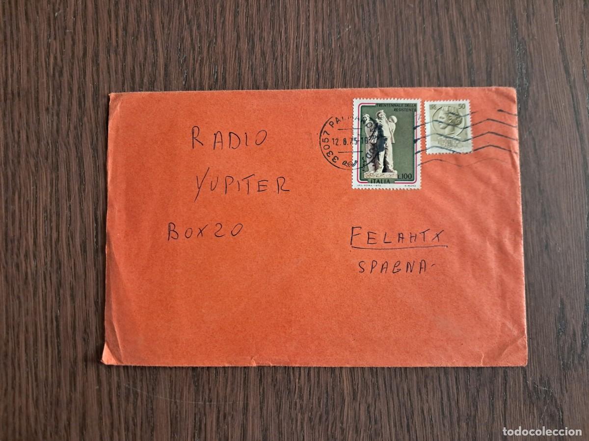 Sellos: sobre, carta circulada con sellos de Italia, a&ntilde;o 1975. radioaficionado.