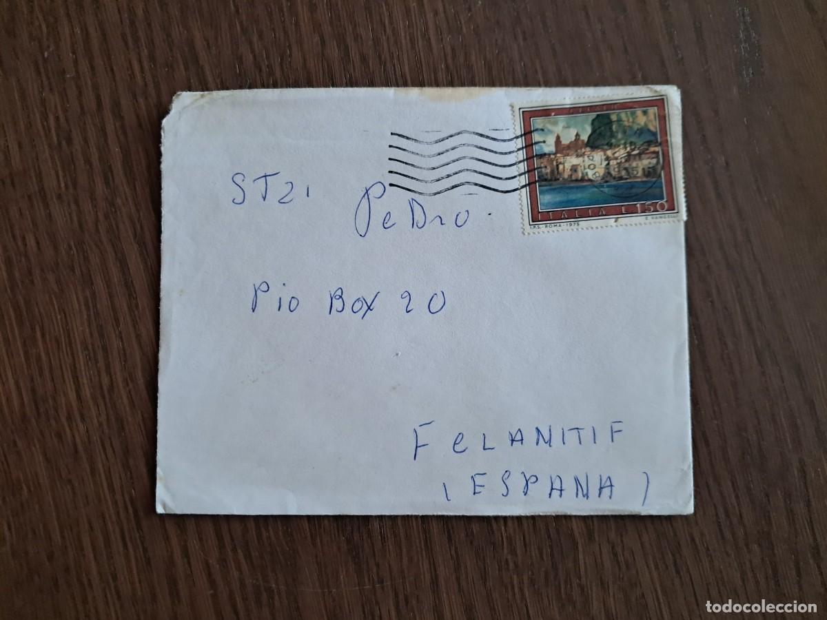 Sellos: sobre, carta circulada con sellos de Italia, a&ntilde;os 70. radioaficionado.