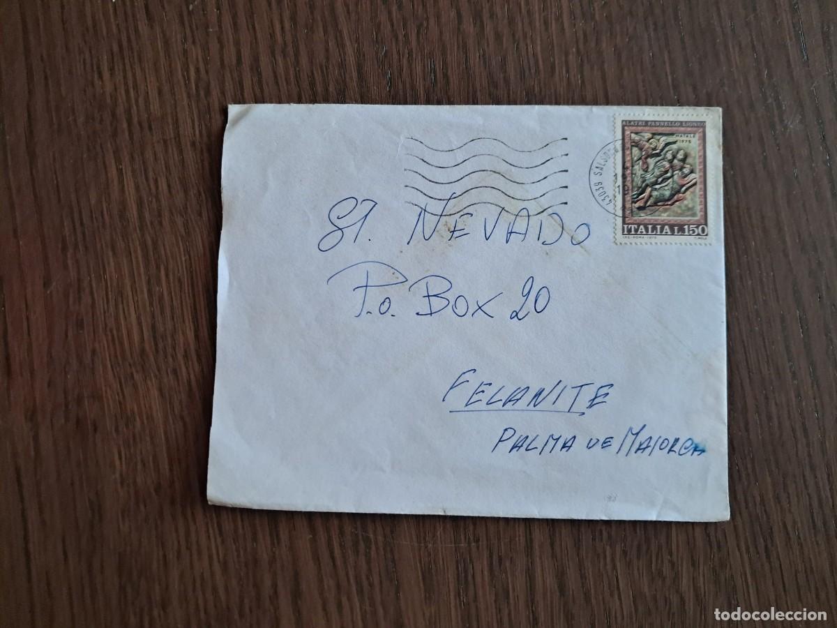 Sellos: sobre, carta circulada con sellos de Italia, a&ntilde;os 70. radioaficionado.