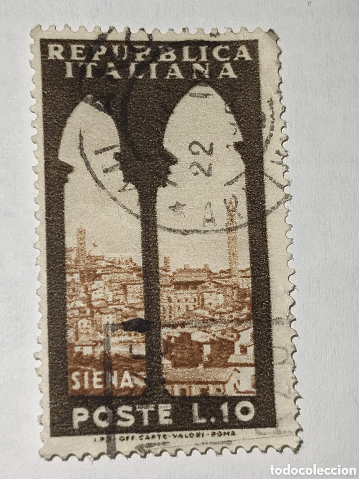 Sellos: Sello de Italia vista de Siena 1953 usado