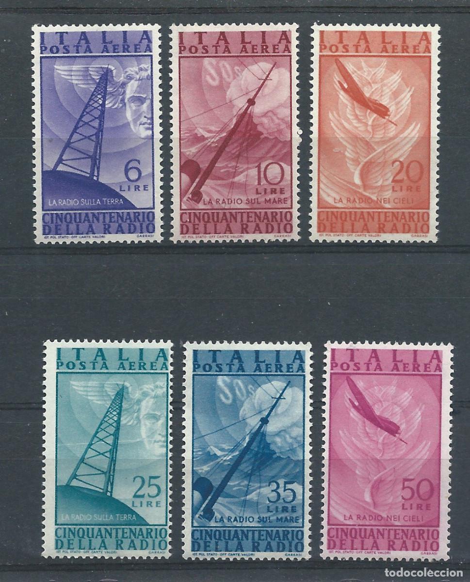 Sellos: Italie PA N&deg;123/28** (MNH) 1947 - Cinquantenaire de la Radio