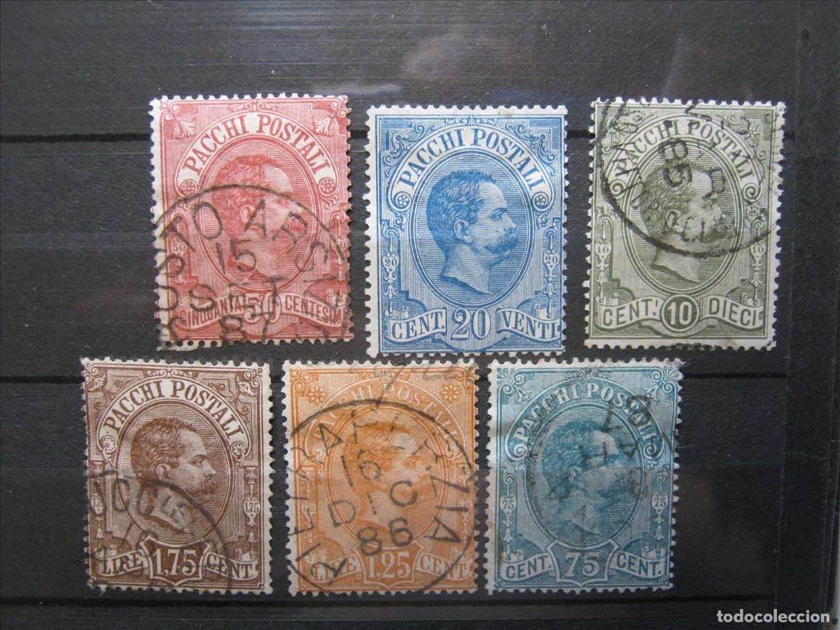 Stamps: ITALIA COLIS PAQUETES POSTALES 1884-86 SERIE YVERT 1/6 USADOS PERFECTOS Y EL 20 (*). VALOR +350&euro;.