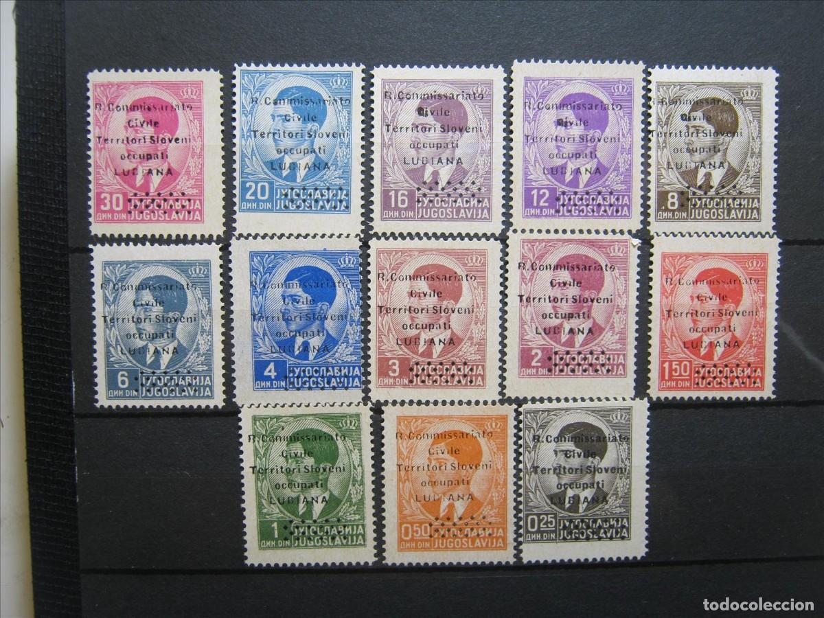Stamps: ITALIA OCUPACI&Oacute;N LIUBLIANA ESLOVENIA 1941 VALORES YVERT ENTRE 18 Y 33 MNH** LUJO.