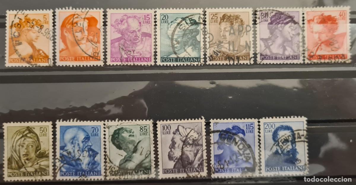 Briefmarken: Serie de sellos usados de Italia 1961: Obras de Miguel &Aacute;ngel