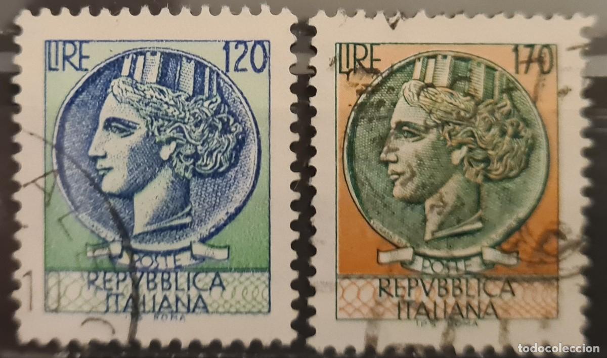 Briefmarken: Serie de sellos usados de Italia 1977: Moneda de Siracusa
