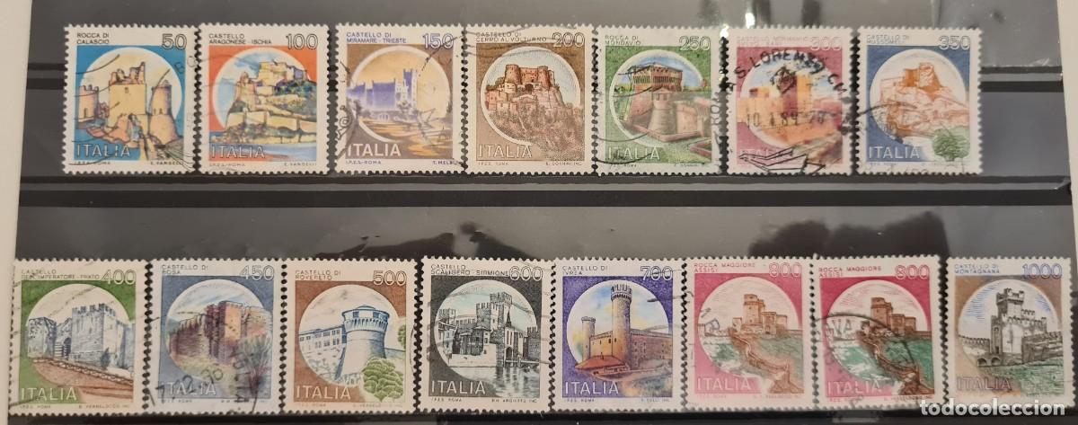 Briefmarken: Serie de sellos usados de Italia 1980: castillos (I)