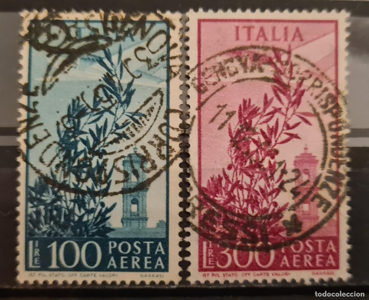 Briefmarken: Serie de sellos a&eacute;reos usados de Italia 1948
