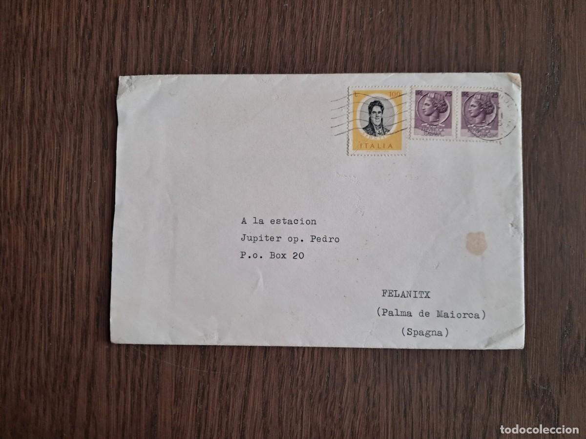 Sellos: sobre, carta circulada con sellos de Italia, a&ntilde;o 1975. radioaficionado.