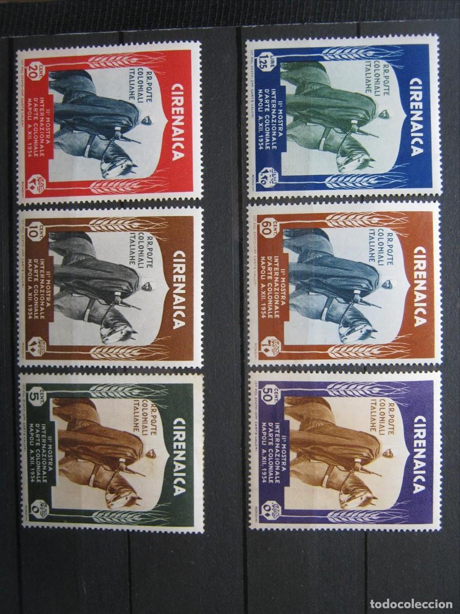 Briefmarken: CIRENAICA ITALIA 1934 SERIE YVERT 92/97 MNH** CON EL 92 LH* LUJO.