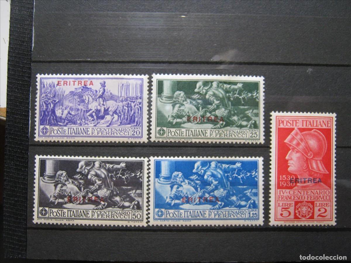 Sellos: ERITREA ITALIA 1930 FERRUCCI SERIE YVERT 157/161 MH* LUJO.