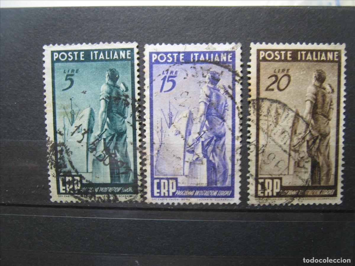 Sellos: ITALIA 1949 SERIE YVERT 539/541 USADA MUY BIEN.
