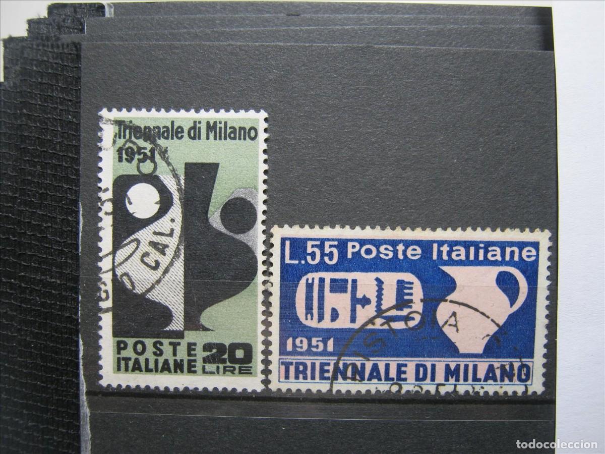 Sellos: ITALIA 1951 FERIA MILAN SERIE YVERT 605/606 USADOS PERFECTOS.