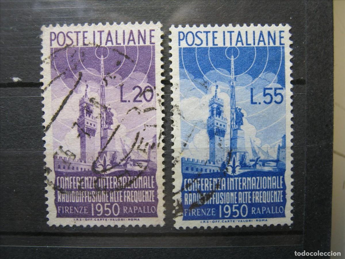Sellos: ITALIA 1950 SERIE YVERT 561/562 USADOS PERFECTOS.