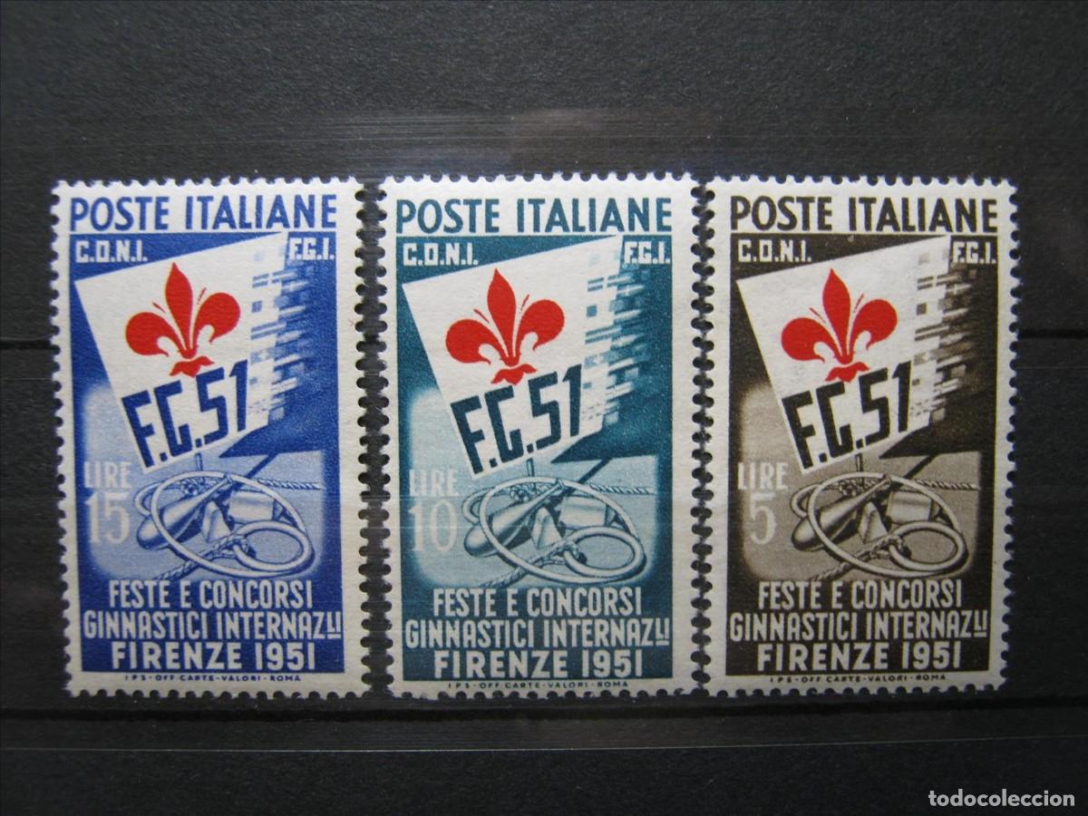Sellos: ITALIA 1951 SERIE YVERT 599/601 MNH** SIN CHARNELA LUJO.