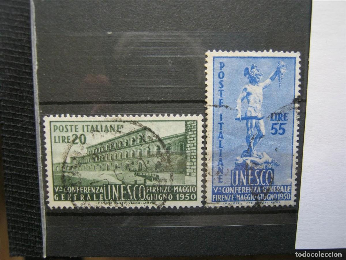 Sellos: ITALIA 1950 SERIE YVERT 556/557 USADOS PERFECTOS.