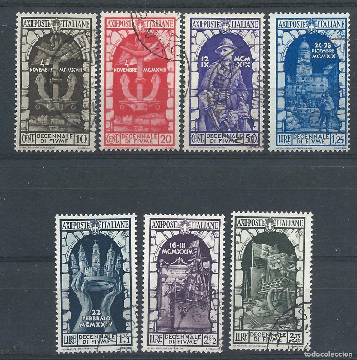 Sellos: Italie N&deg;330/36 Obl (FU) 1934 - Annexion de Fiume &agrave; l'Italie