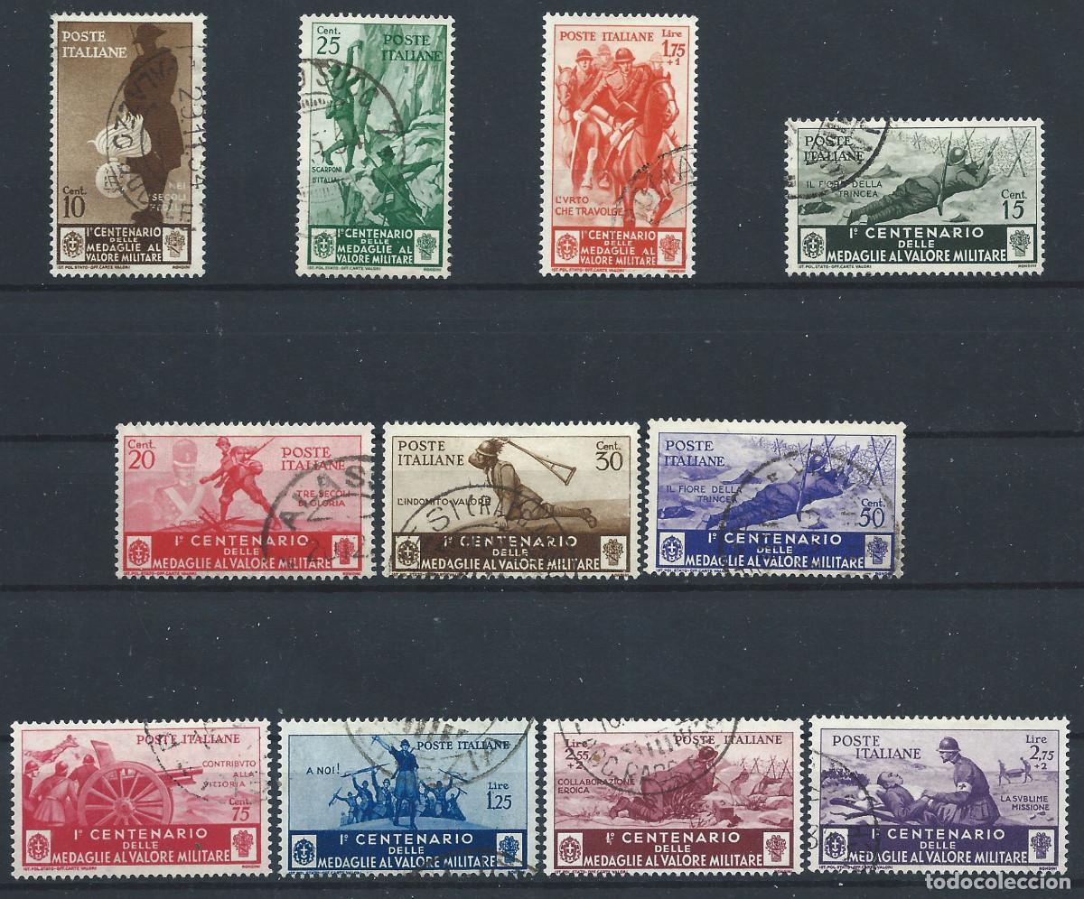 Sellos: Italie N&deg;346/56 Obl (FU) 1934 - Institution de la m&eacute;daille de la valeur militaire