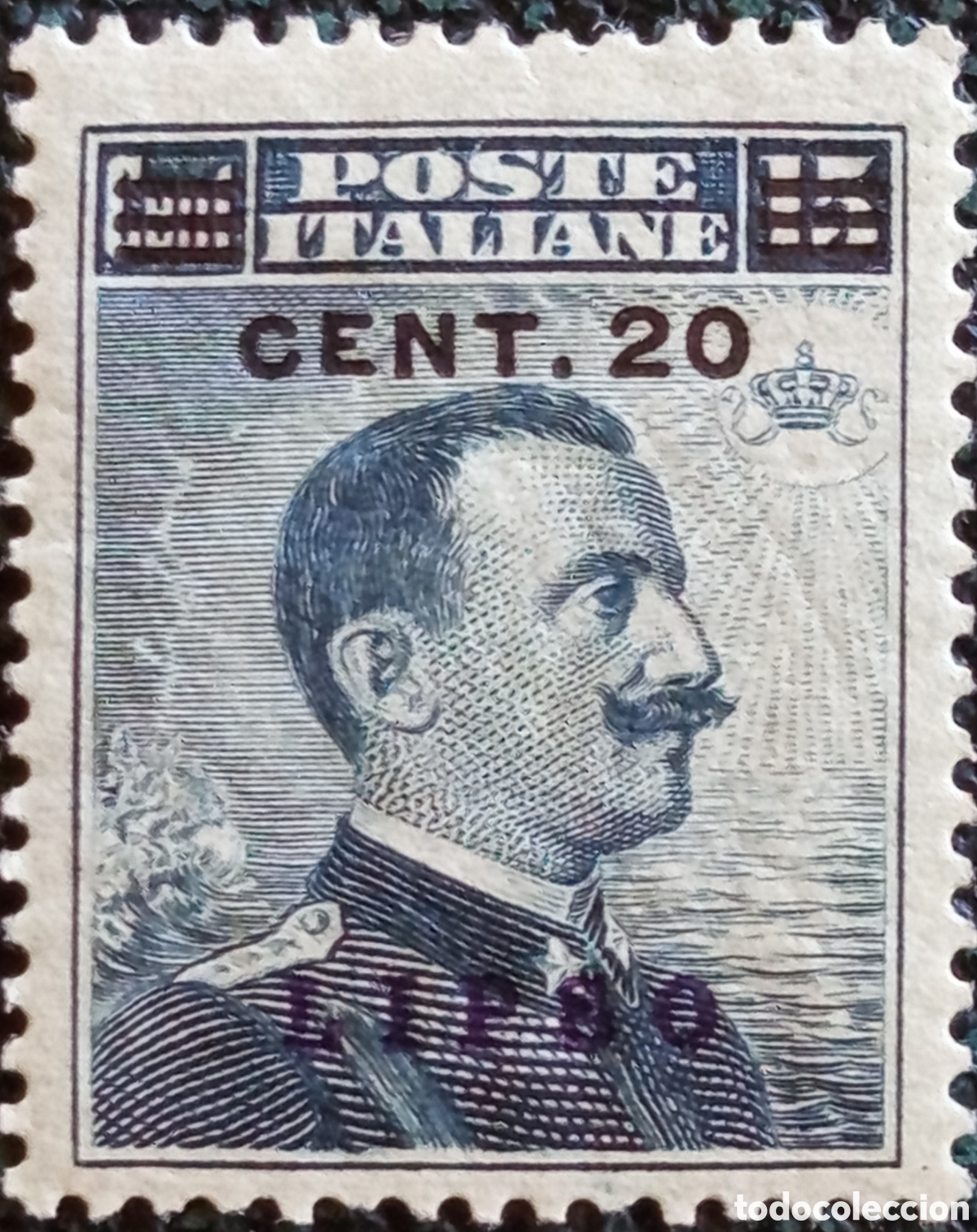 Sellos: 1916 Sello Egeo Lipso 20c s/ 15c Sassone 8 Nuevo MH