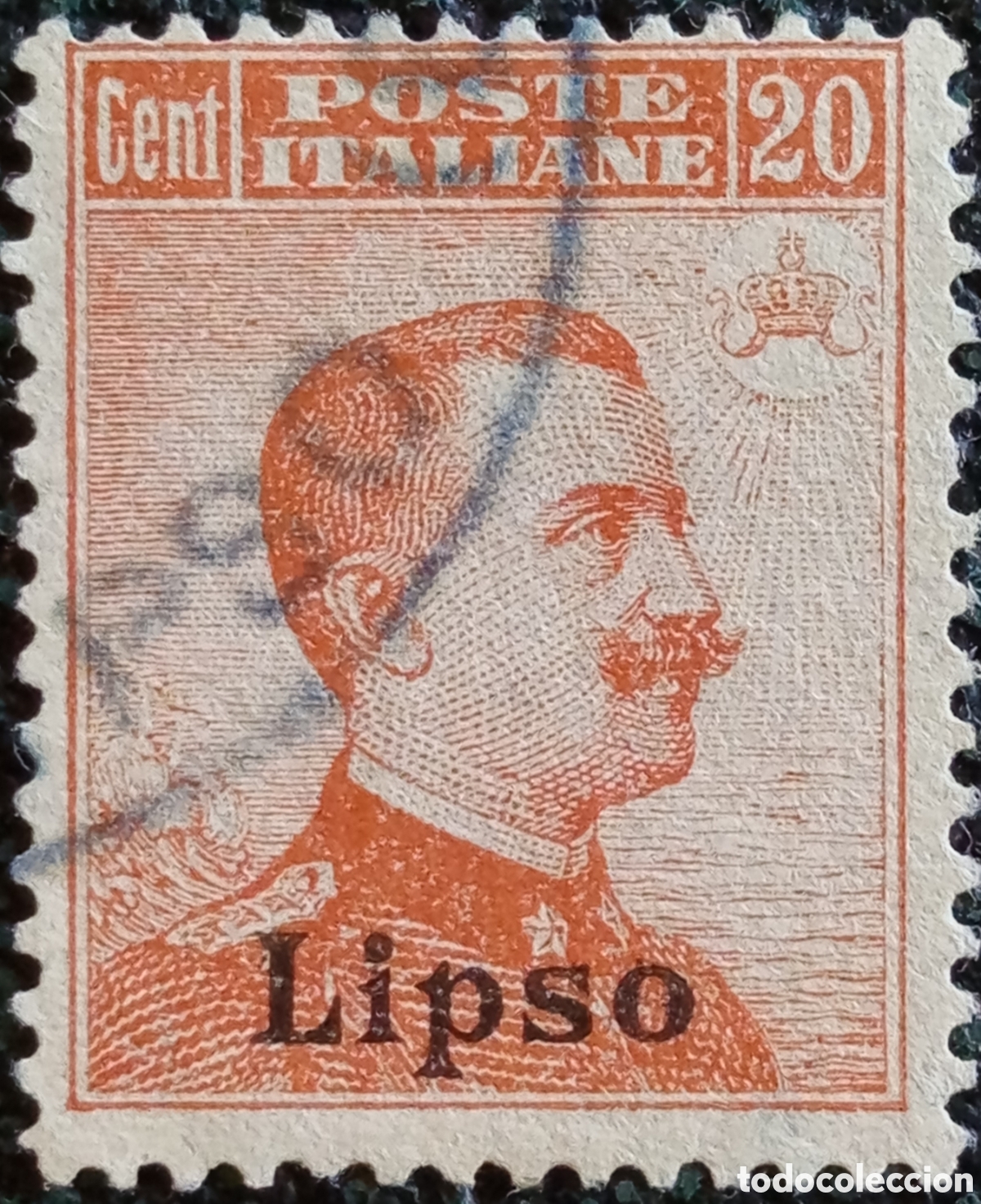 Sellos: Sello 1917 Egeo Lipso 20c Arancio Sassone 9 Usado