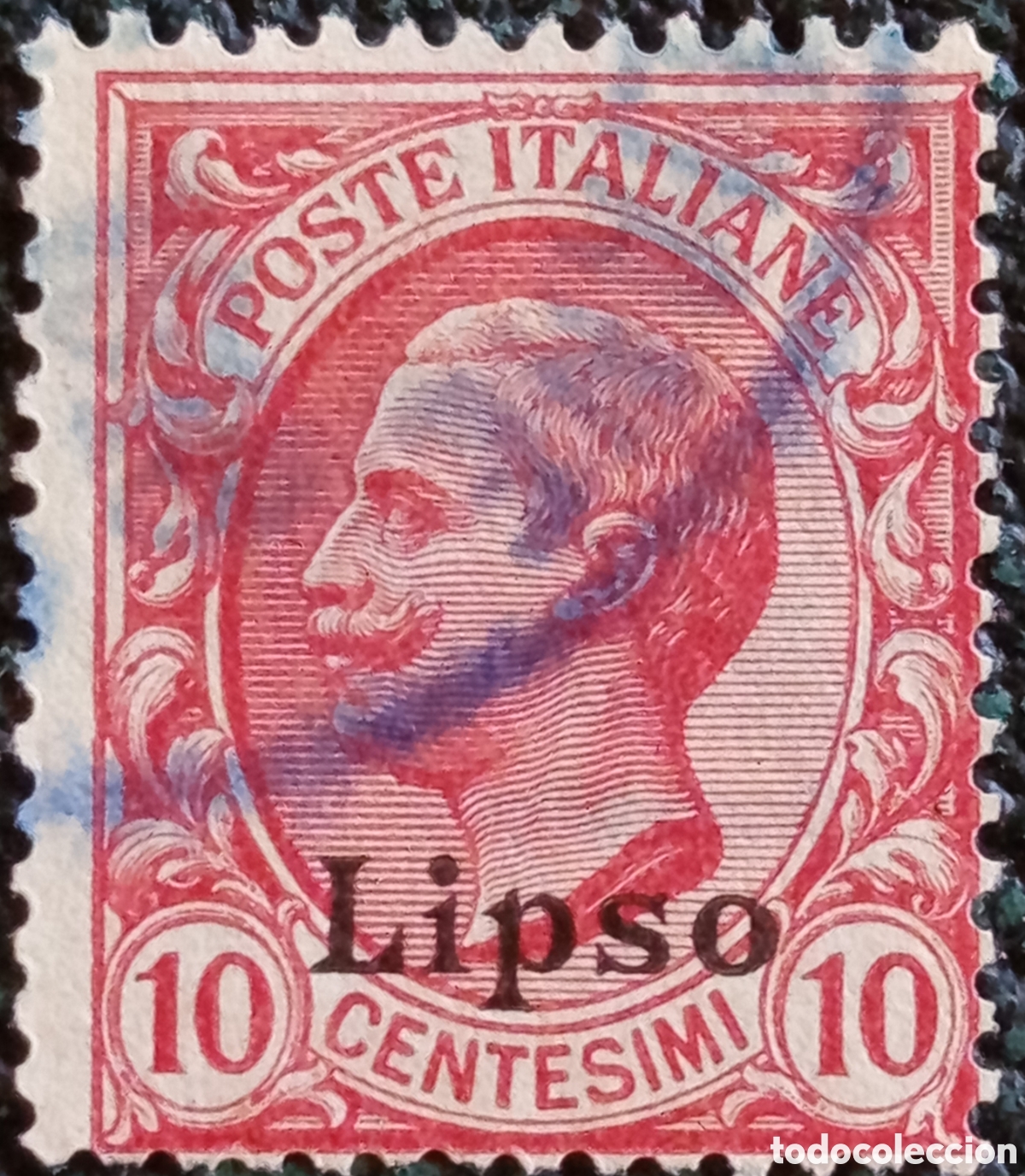 Sellos: 1912 Sello Egeo Lipso 10c Leoni Sassone 3 Usado