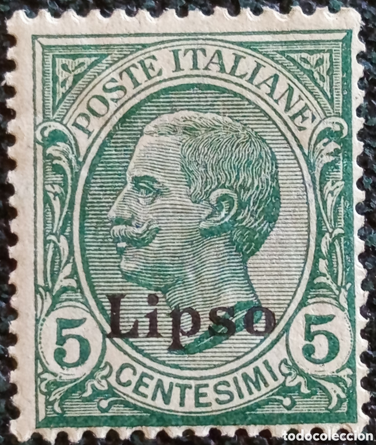 Sellos: 1912 Sello Egeo Lipso 5c Leoni Sassone 2 Nuevo MH