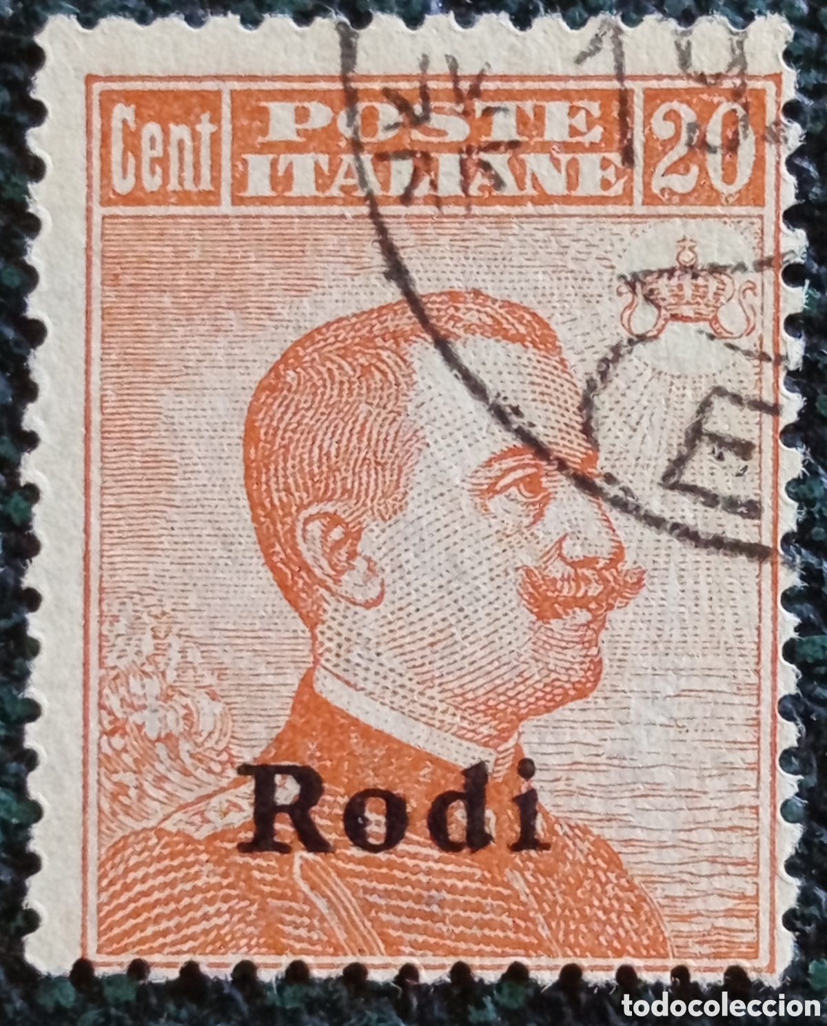 Sellos: Sello Rodas (Rodi) Ocupaci&oacute;n Italiana 1912 - 20 Cent. Sassone N&ordm; 4 / Scott N&ordm; 9