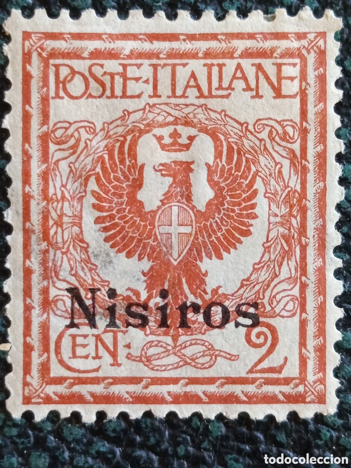 Timbres: Sello Nisiros Egeo Ocupaci&oacute;n Italiana 1912 &Aacute;guila de Saboya 2c Scott #1 Nuevo MH