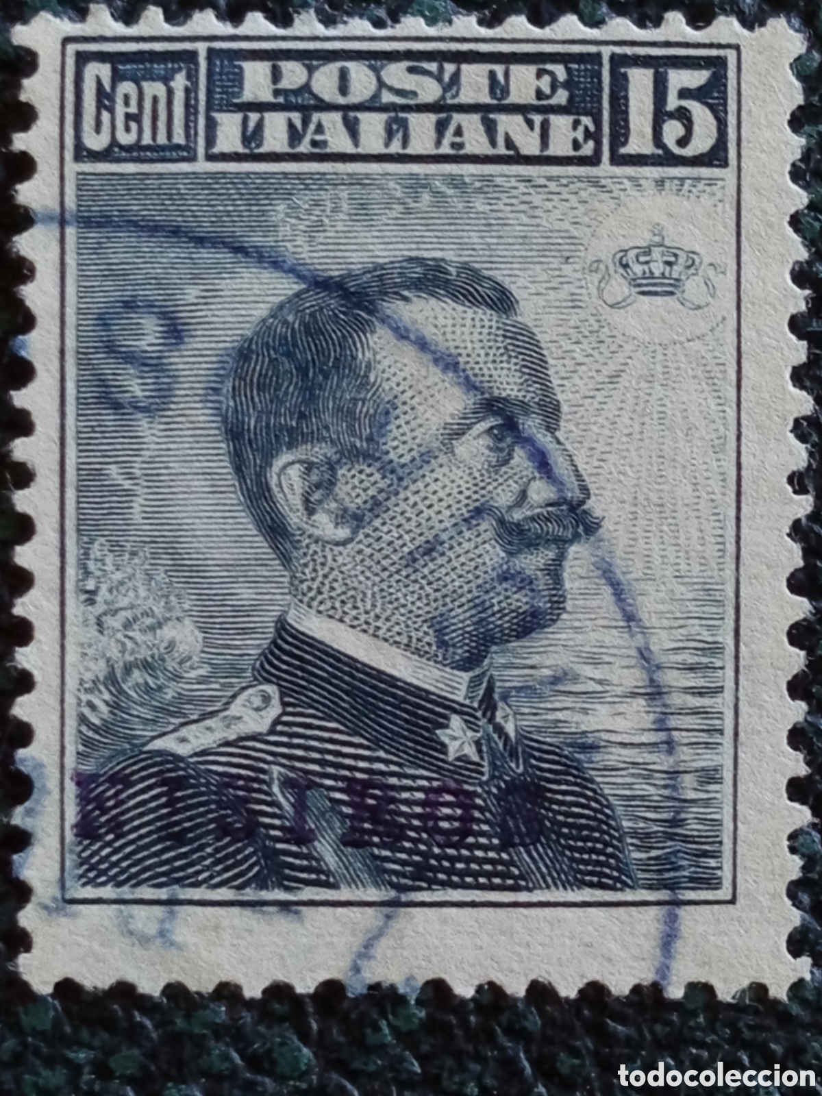 Timbres: Sello Nisiros Egeo Ocupaci&oacute;n Italiana 1912 V&iacute;ctor Manuel III 15c Scott #3 Usado