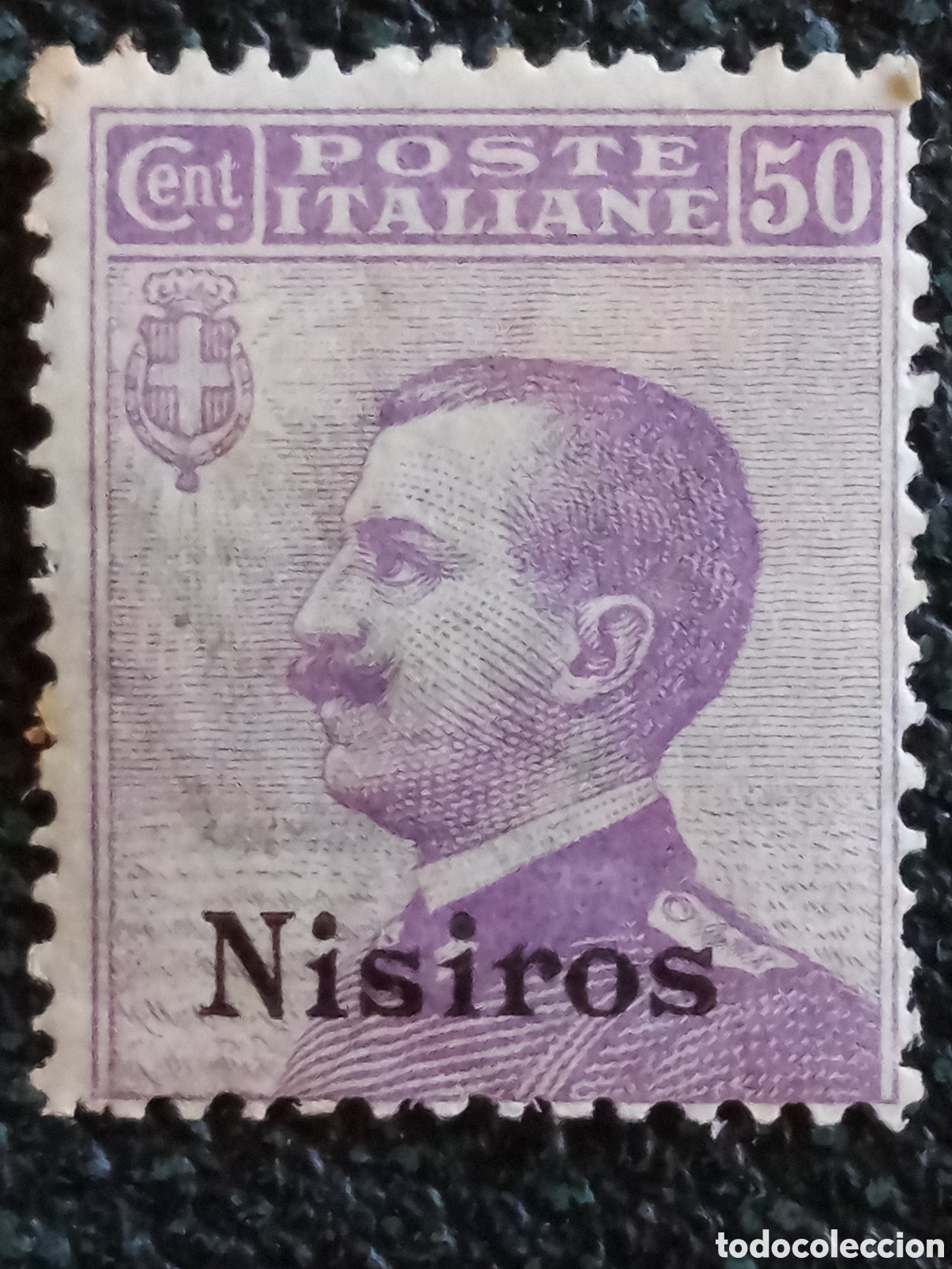 Timbres: Sello Nisiros Egeo Ocupaci&oacute;n Italiana 1912 V&iacute;ctor Manuel III 50c Scott #4 Nuevo MH