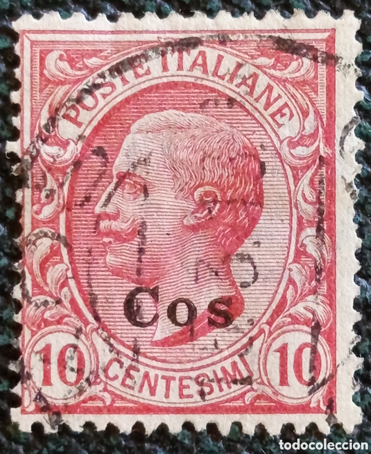 Sellos: Sello Cos Egeo Ocupaci&oacute;n Italiana 1912 V&iacute;ctor Manuel III 10c Scott #2 Usado