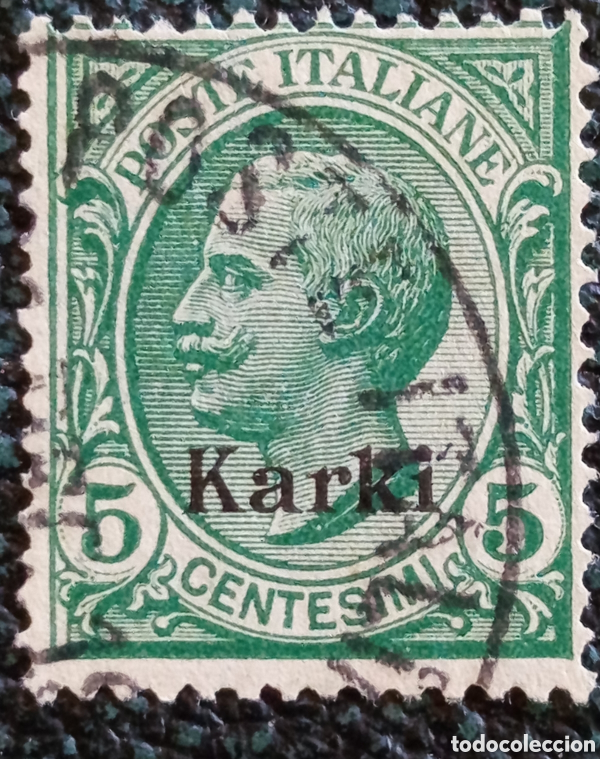 Sellos: Sello Karki Islas Egeo 1912 - 5c Verde Usado - Cat&aacute;logo Sassone N. 2