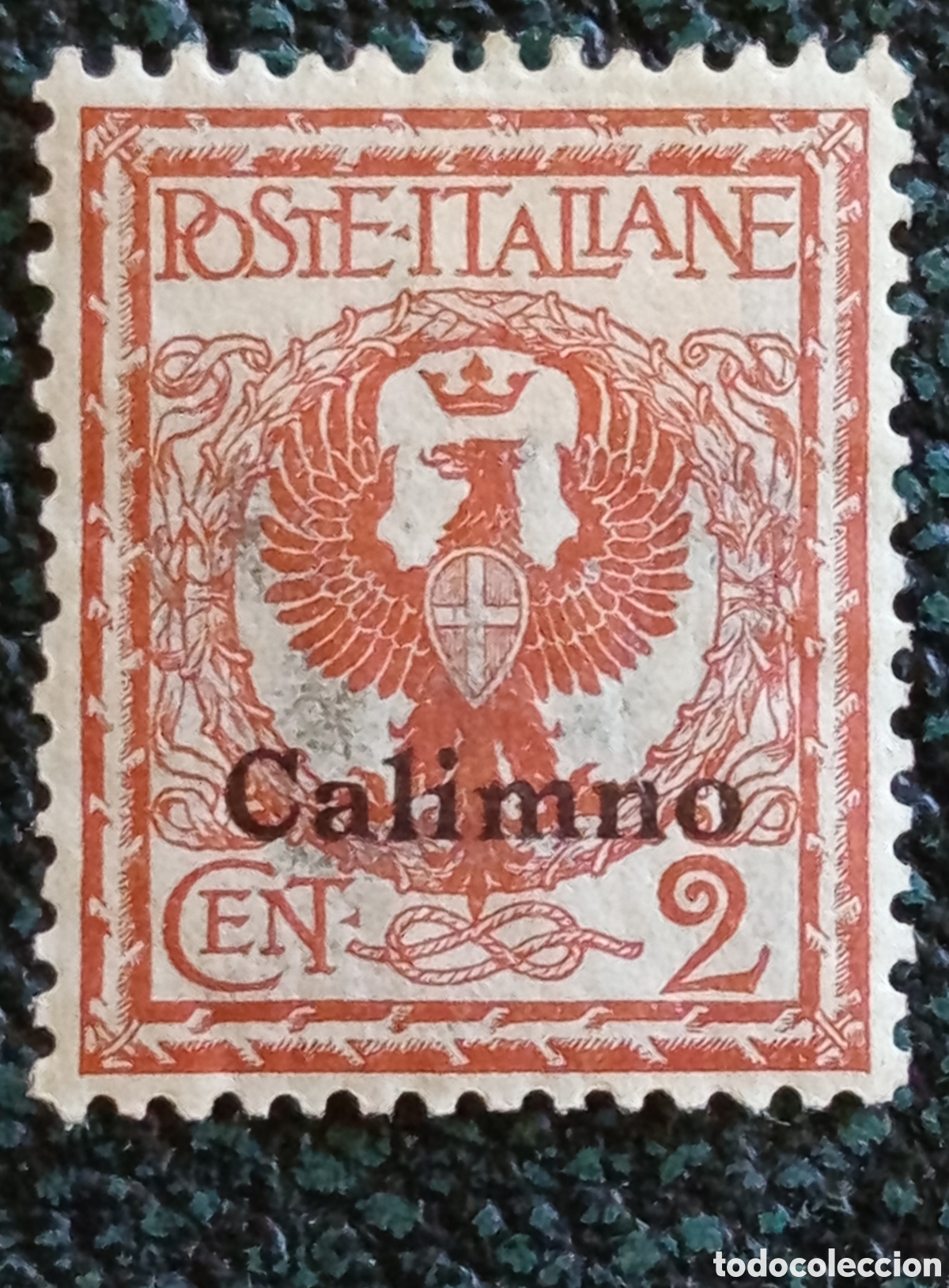 Sellos: Sello Calimno Egeo 1912 - 2c Marr&oacute;n Nuevo MH - Cat&aacute;logo Sassone N. 1