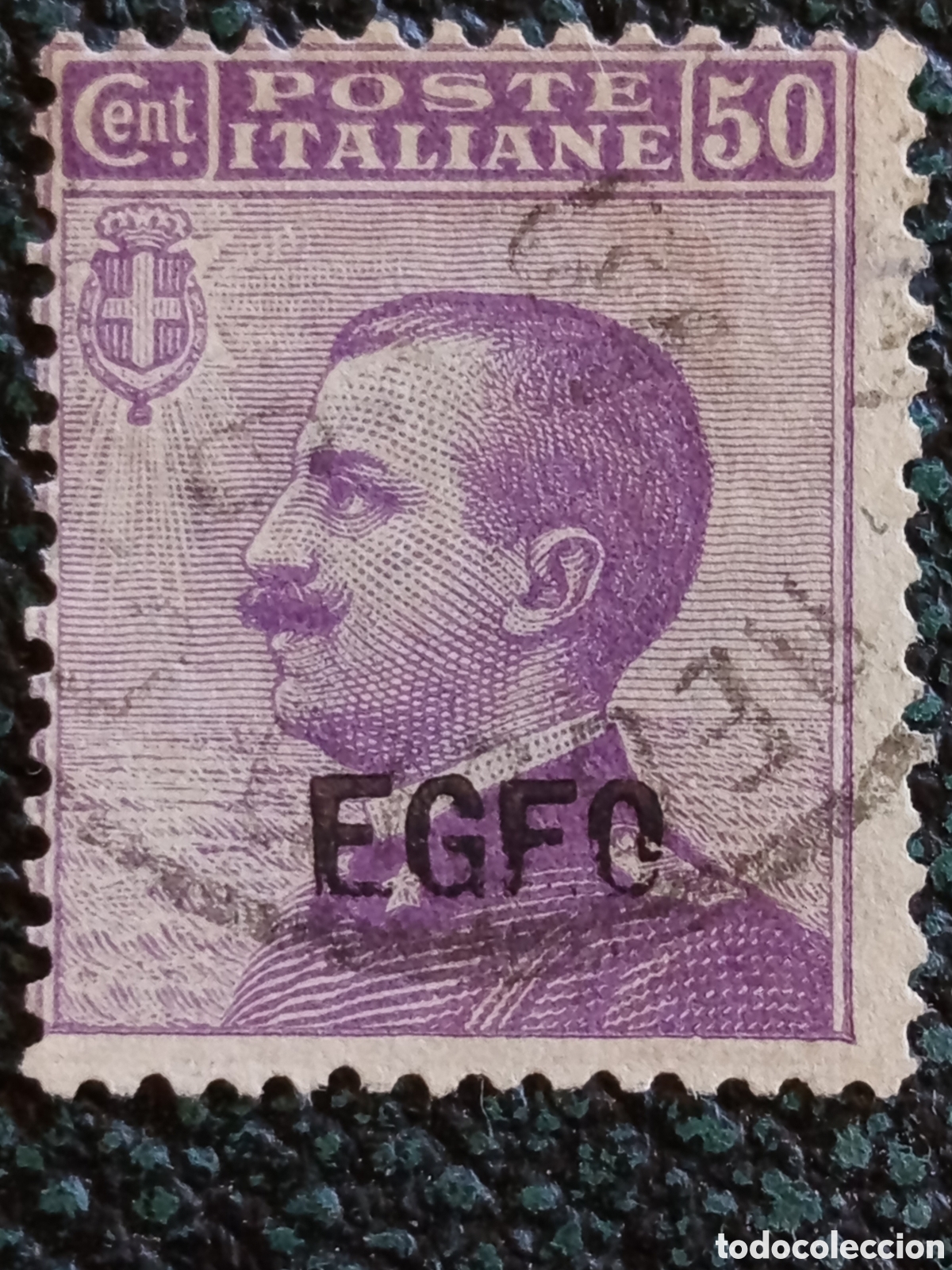 Sellos: Sello Stampalia Egeo 1912 - 50c Violeta Usado - Cat&aacute;logo Sassone N. 11