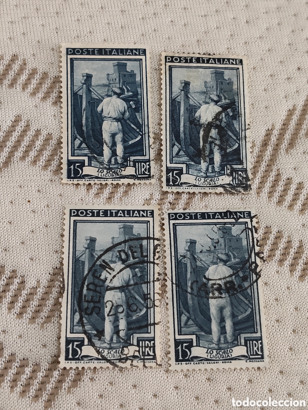 Sellos: 4Sellos de Italia actividades portuarias 1950 usados