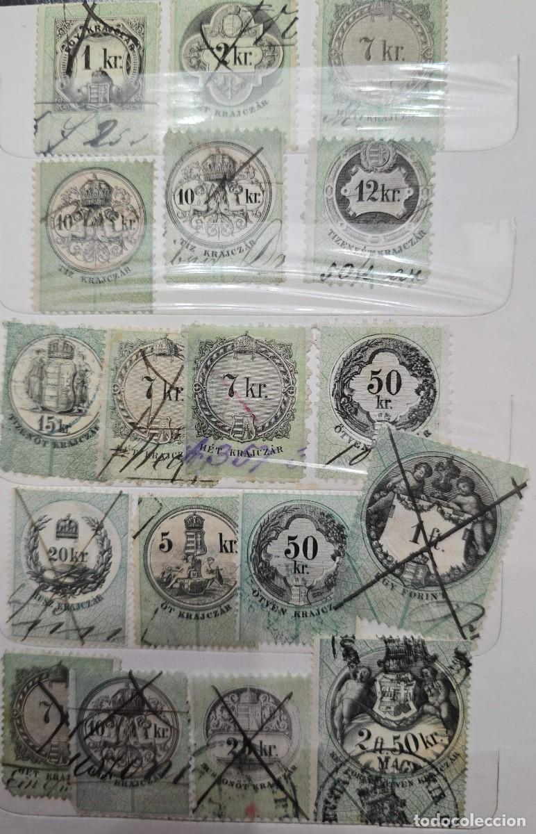 Sellos: MI) 1880 HUNGARY, COLLECTION OF FISCAL STAMPS USED TO COLLECT STATE TAXES ON LEGAL DOCUMENTS, SOME W
