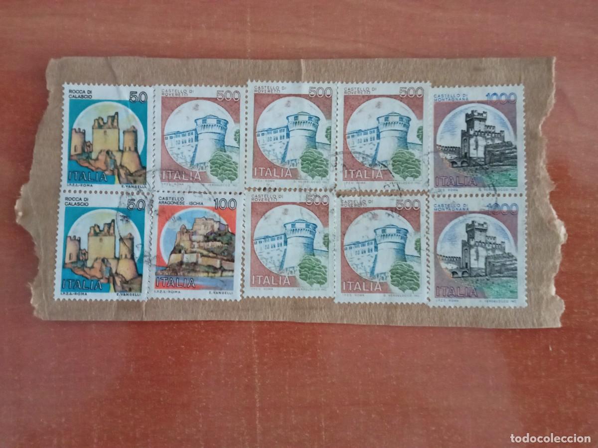 Sellos: 10 SELLOS DE ITALIA, PEGADOS Y MATASELLADOS