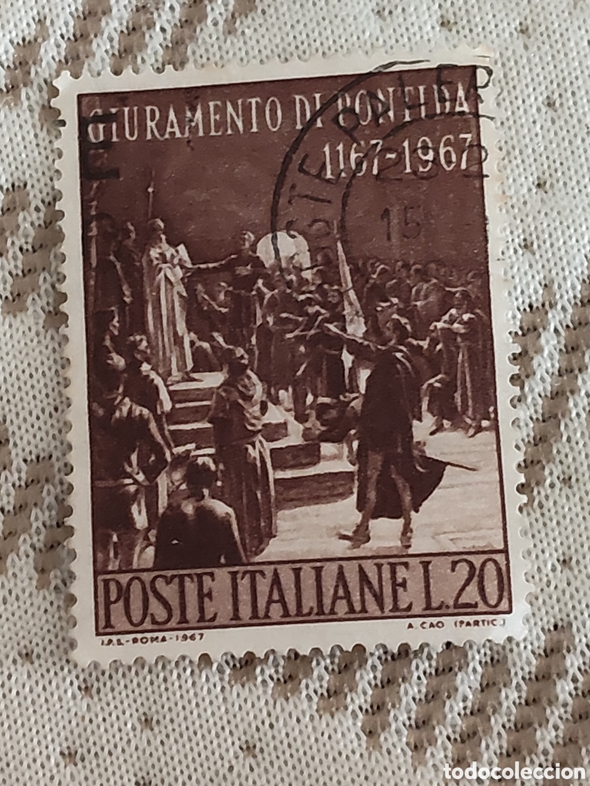 Sellos: Sello de Italia Centenario del juramento de Pontida 1967