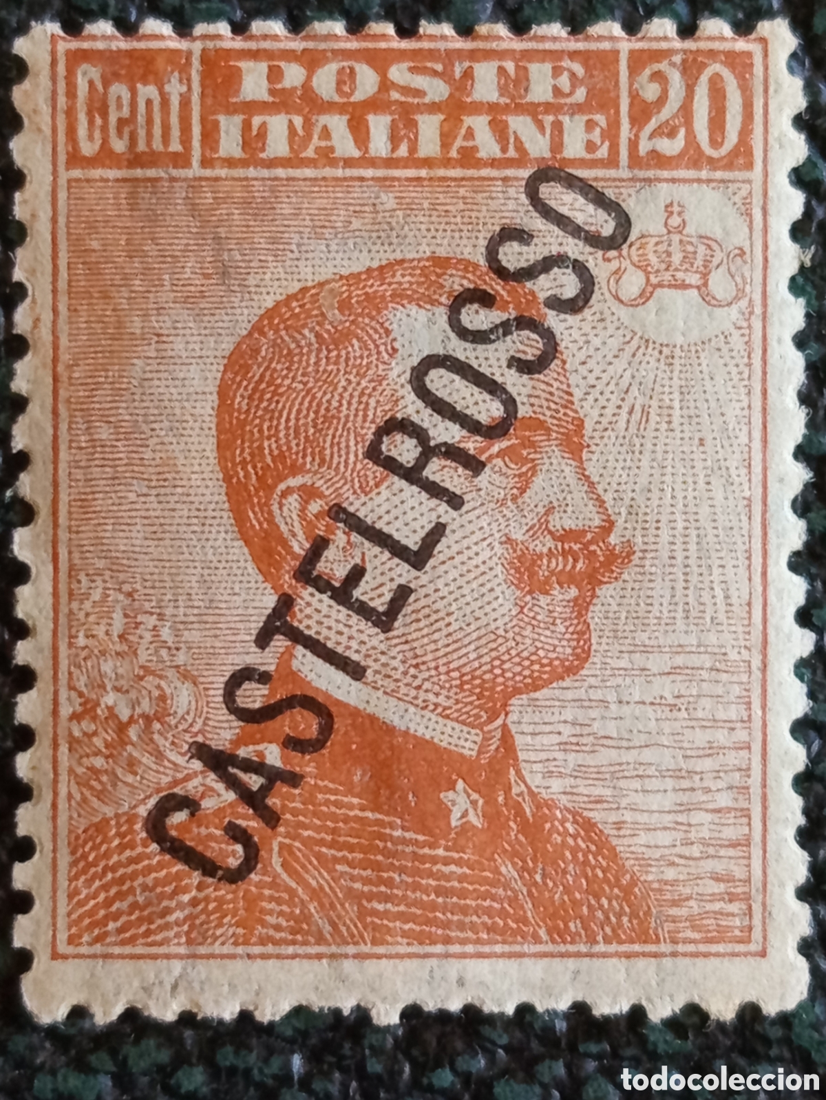 Sellos: Sello Castelrosso Colonia Italiana 1924 V&iacute;ctor Manuel III 20c Nuevo MH (Scott 60)
