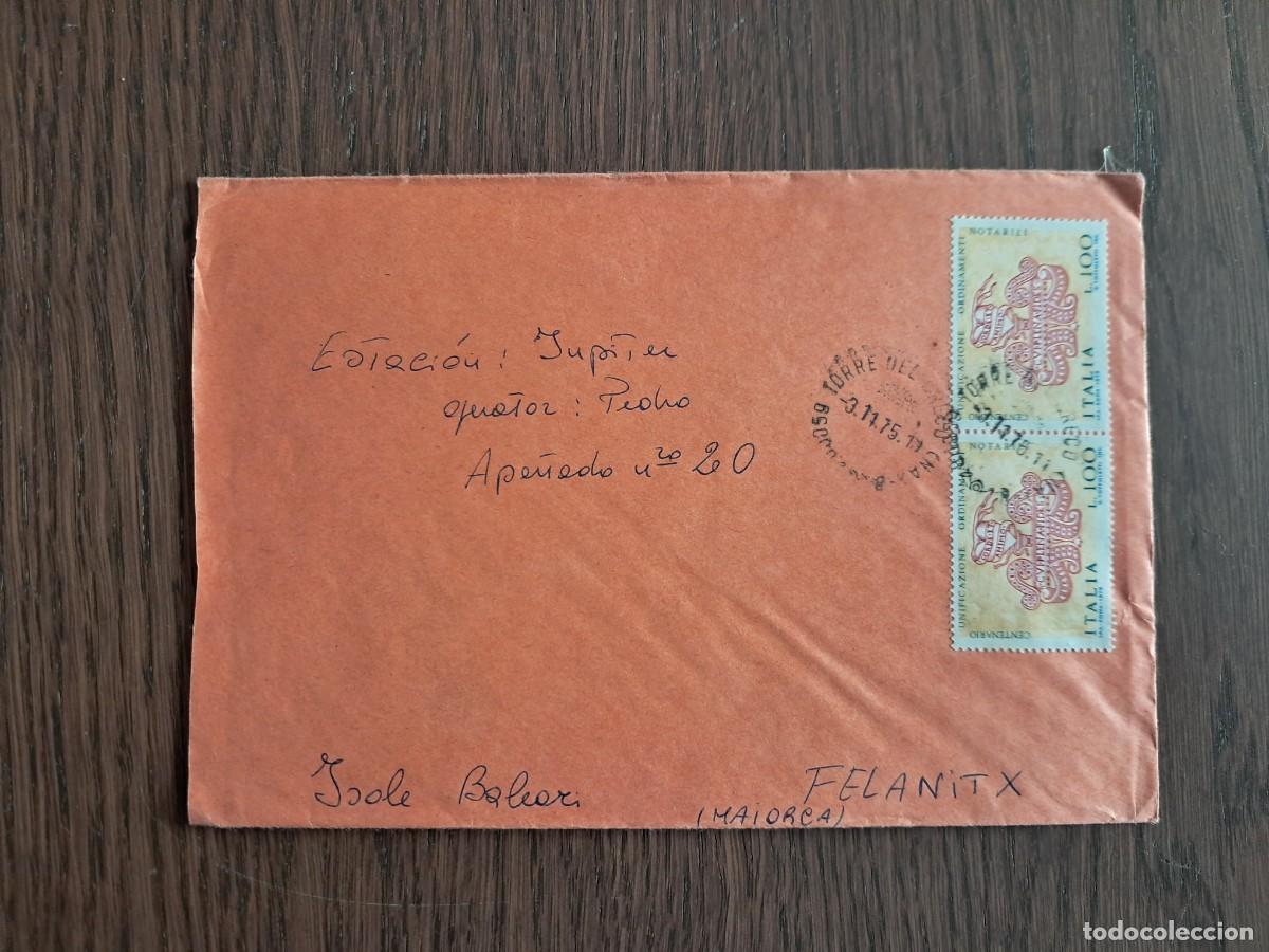 Sellos: sobre, carta circulada con sellos de Italia, a&ntilde;o 1975. radioaficionado.