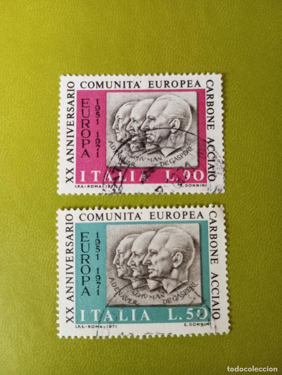 Sellos: ITALIA, 1970, ADENAUER, SCHUMAN Y DE GASPERI