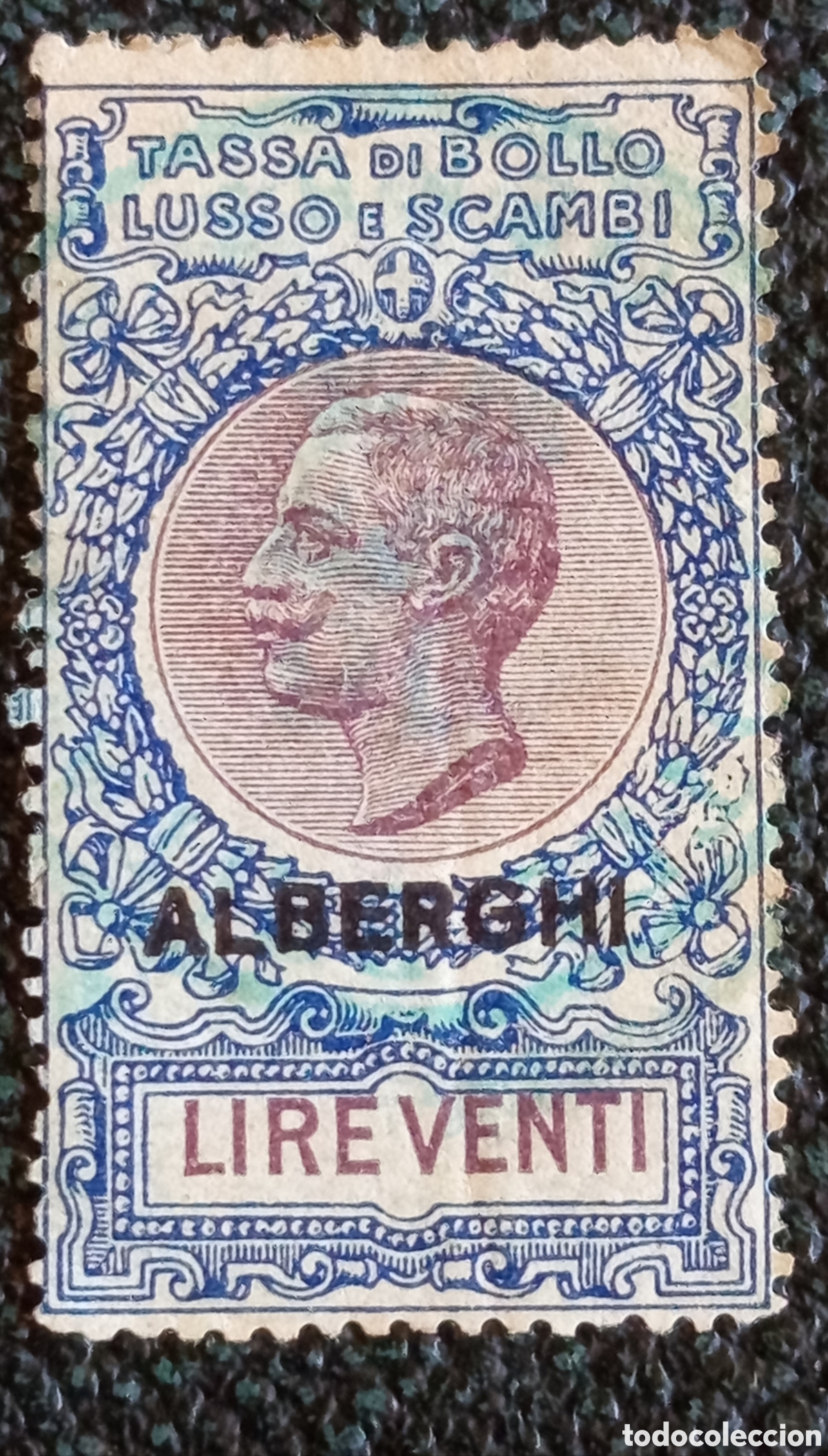 Sellos: Sello Fiscal Italia 1923 Tassa Lusso E Scambi Alberghi 20 Lire Unificato TLS44